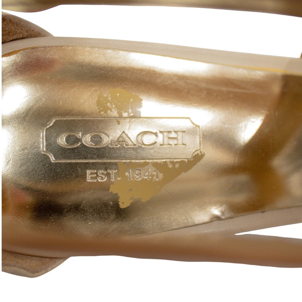 Coach Brynn Platform Sandals in Camel Parchment A3700 Pumps Women's Size 9.5B - Picture 13 of 13